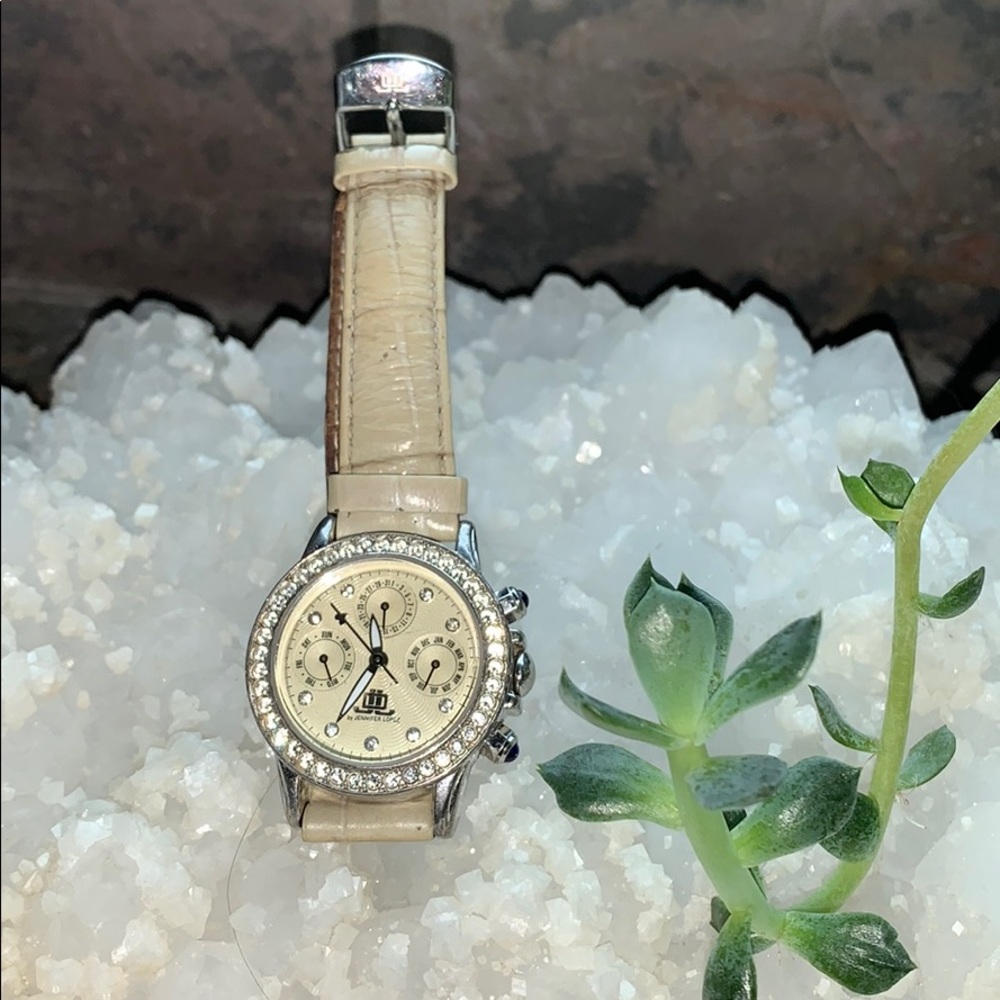 Jennifer Lopez JLO Strap Watch 4 Dial 2nd Hand Luv